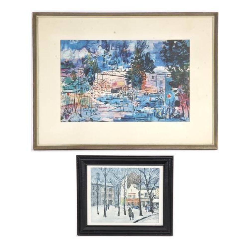 Appraisal: TWO PRINTS LITHOGRAPH IN THE SNOW SIGNED BOWEN AND FRANCIS