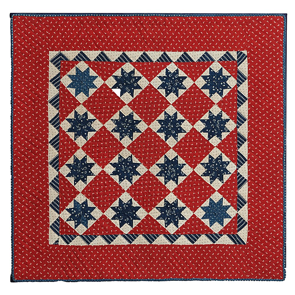 Appraisal: Painted Cotton Crib Quilt possibly Pennsylvania th century with star