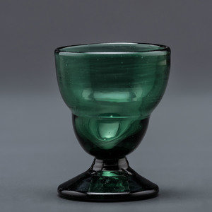 Appraisal: A Blown-Glass Saltcellar in Green American Circa - Height inches