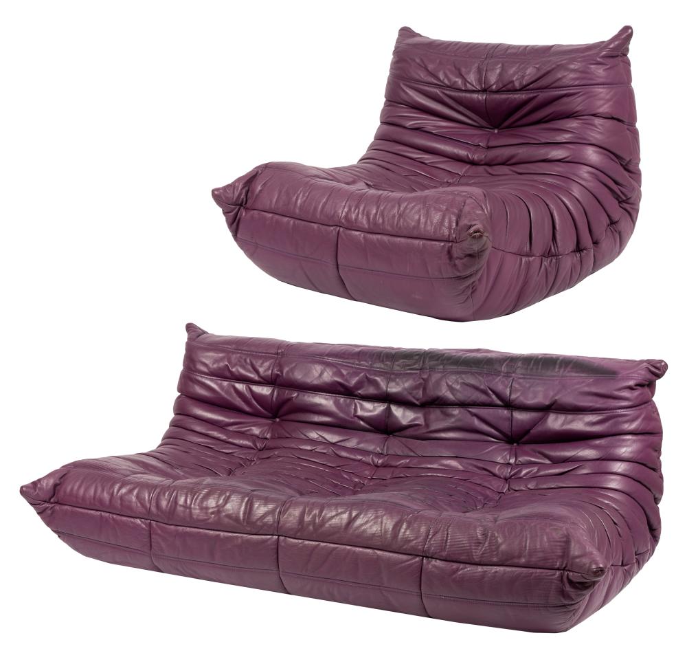 Appraisal: LIGNE ROSET TOGO SOFA CHAIRwith manufacturer's labels covered with purple