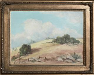 Appraisal: After Porfirio Salinas Western Landscape th c oil on board