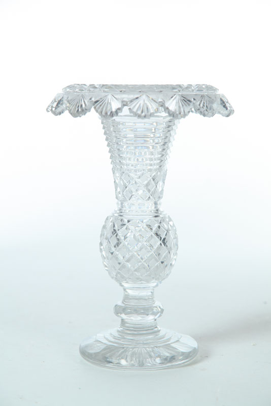 Appraisal: CUT GLASS VASE American or European nd quarter- th century