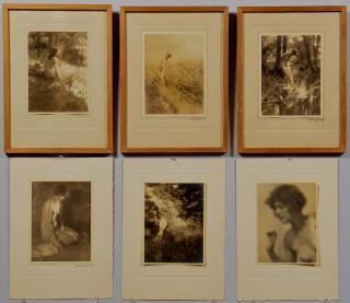 Appraisal: Charles J Cook Gelatin Prints Nudes Charles J Cook American