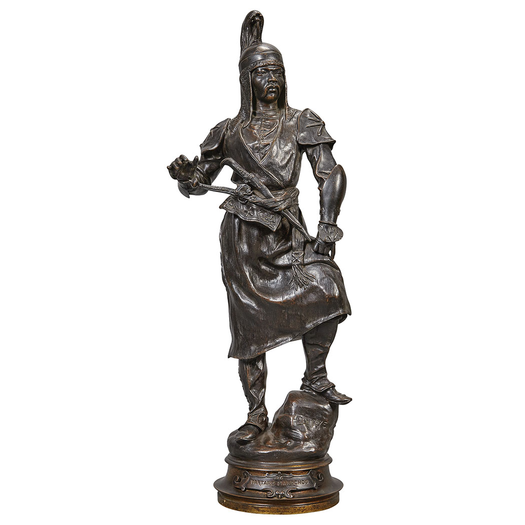 Appraisal: Bronze Figure of a Warrior Titled Tartare Mandchou After a