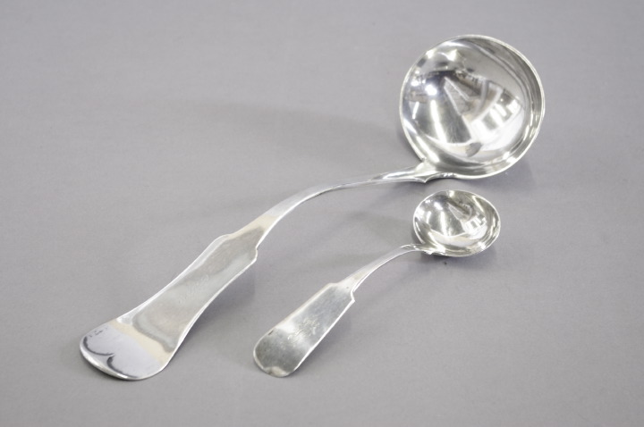 Appraisal: Two American Coin Silver Ladles one a punch ladle in