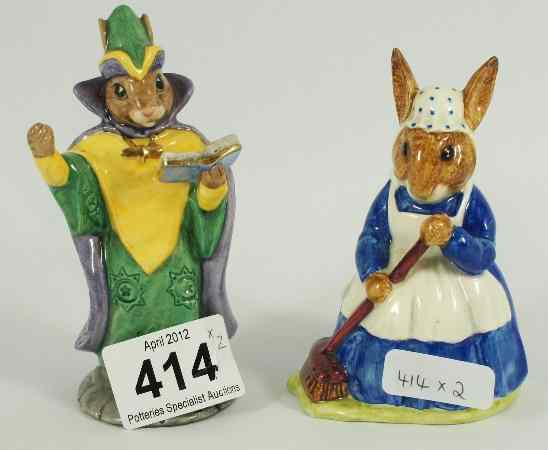 Appraisal: Royal Doulton Bunnykins Figures Clean Sweep DB and Mystic DB