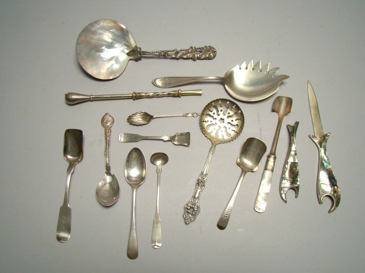 Appraisal: LOT OF AMERICAN AND CONTINENTAL SILVER FLATWARE PIECES By various