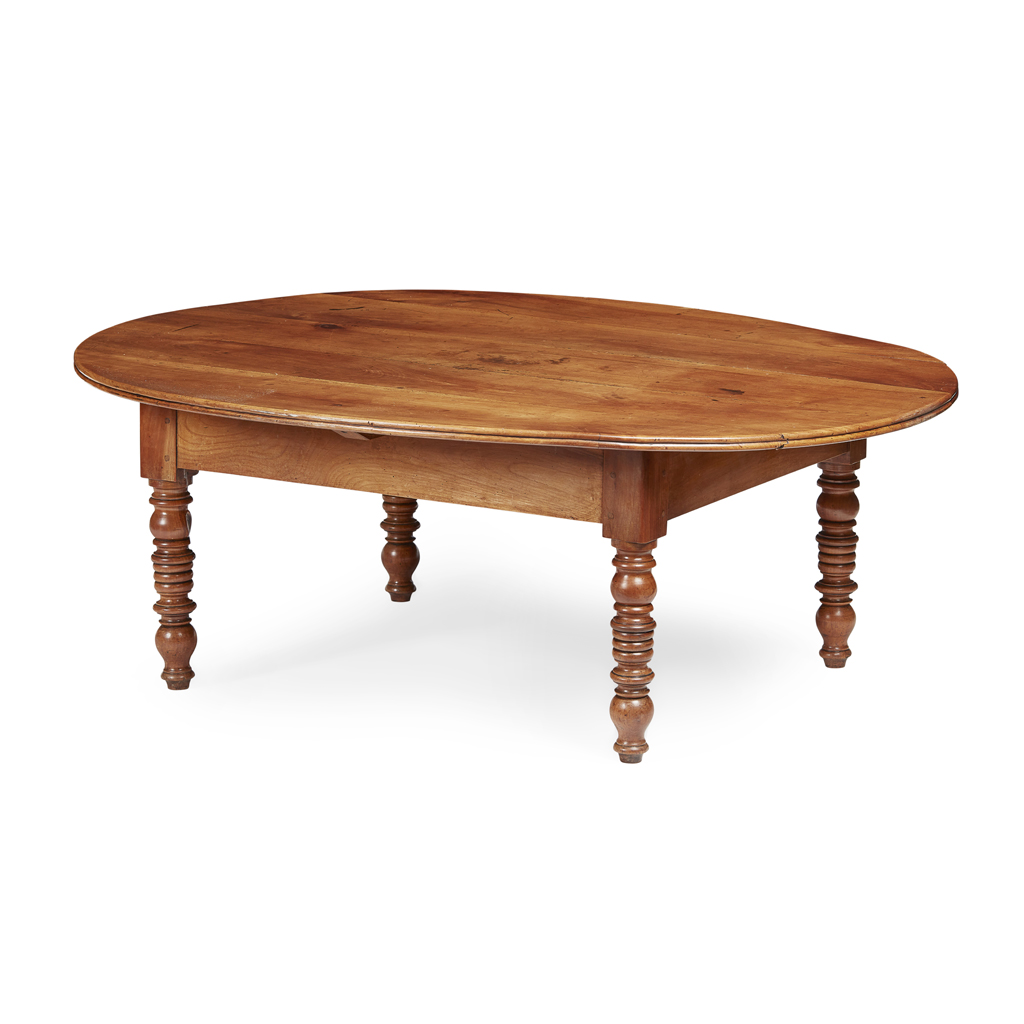 Appraisal: VICTORIAN FRUITWOOD LOW TABLE LATE TH CENTURY the oval top