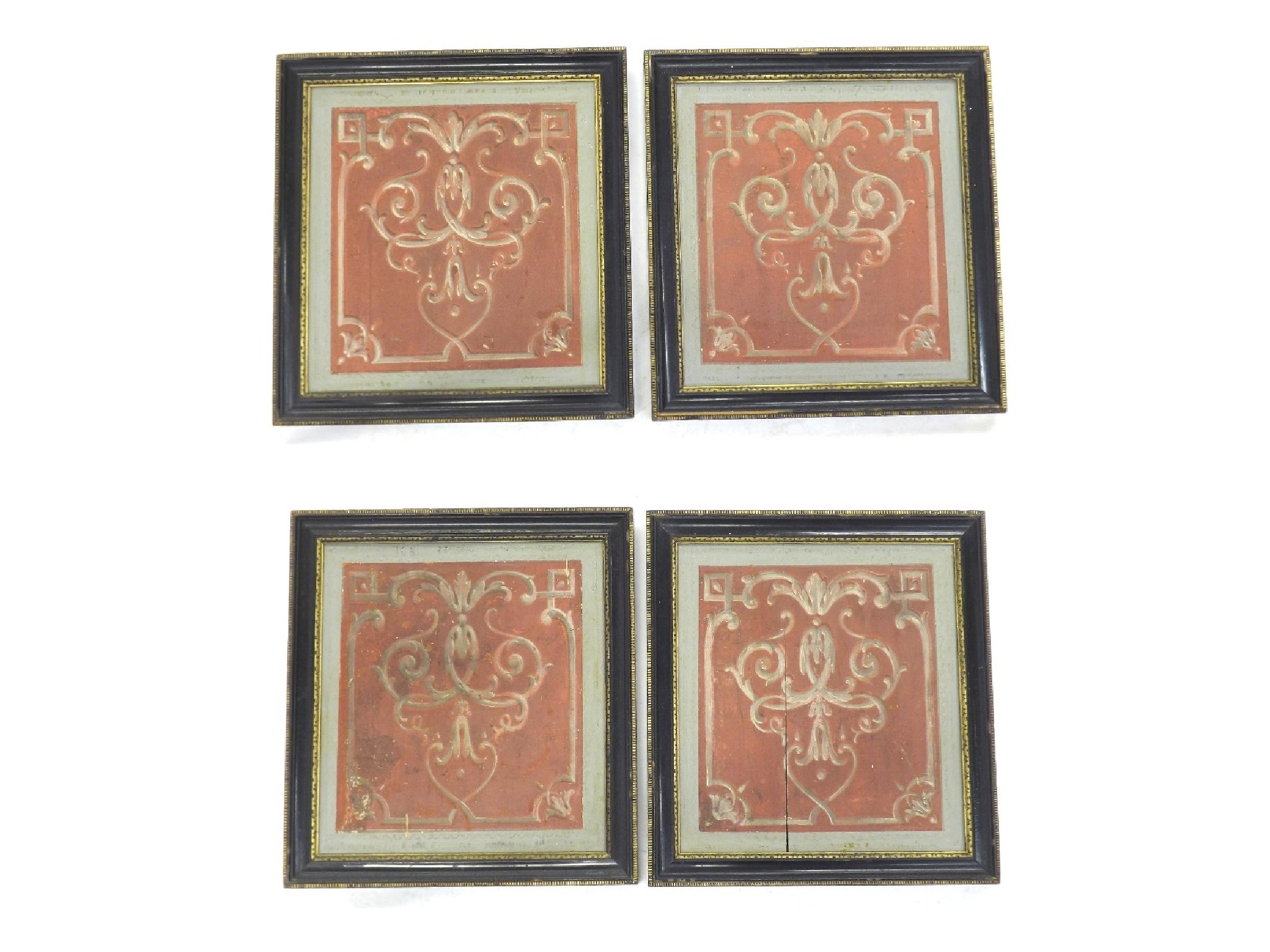 Appraisal: English School th century - decorative panels depicting foliate scroll