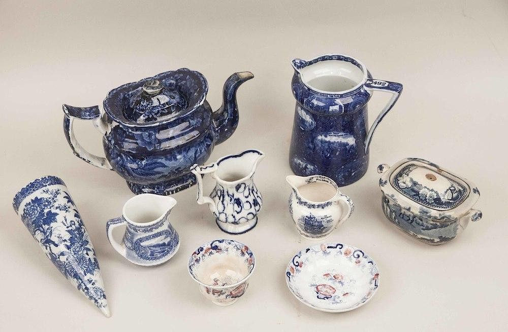 Appraisal: Assorted Blue and White Ceramic Items Eight pieces of assorted