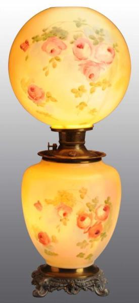 Appraisal: Victorian Gone with the Wind Lamp Description Electrified Original twelve-inch