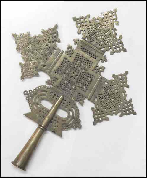 Appraisal: ETHIOPIAN METAL CROSS Height '' Condition No Specific Condition Recorded