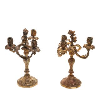 Appraisal: Pair Louis Xv style ormoulu candelabra Pair Louis Xv style