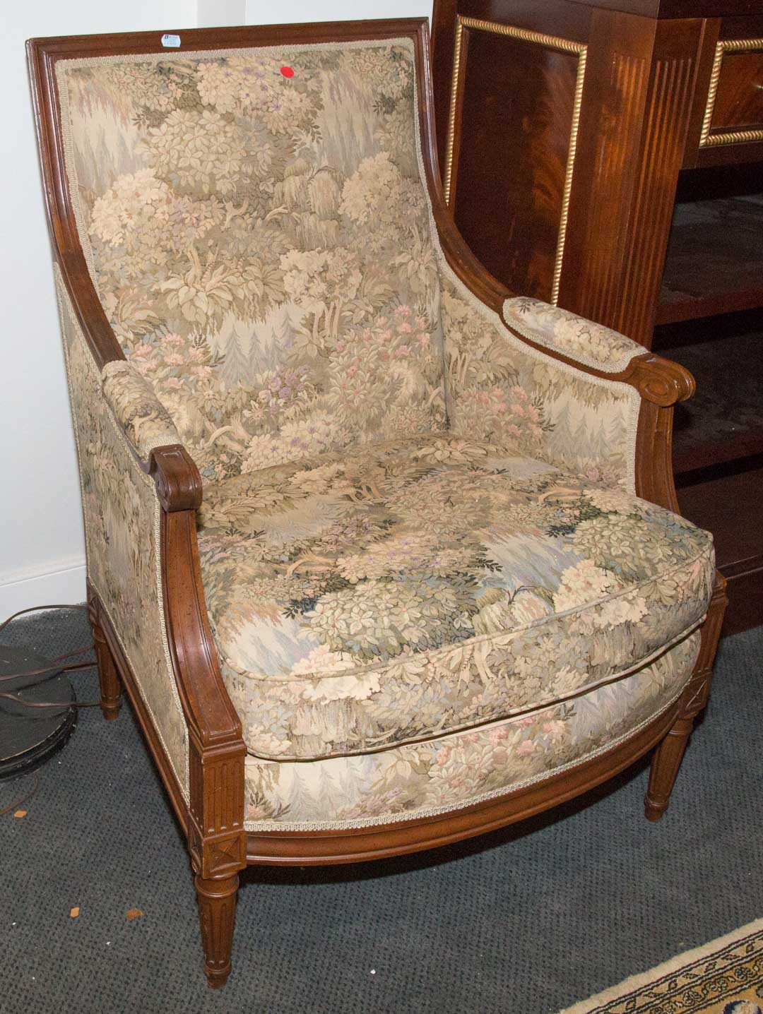 Appraisal: Carved wood armchair