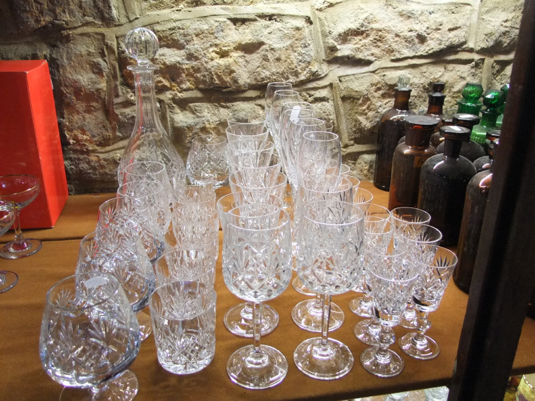 Appraisal: Assorted clear cut drinking glasses to include four large and