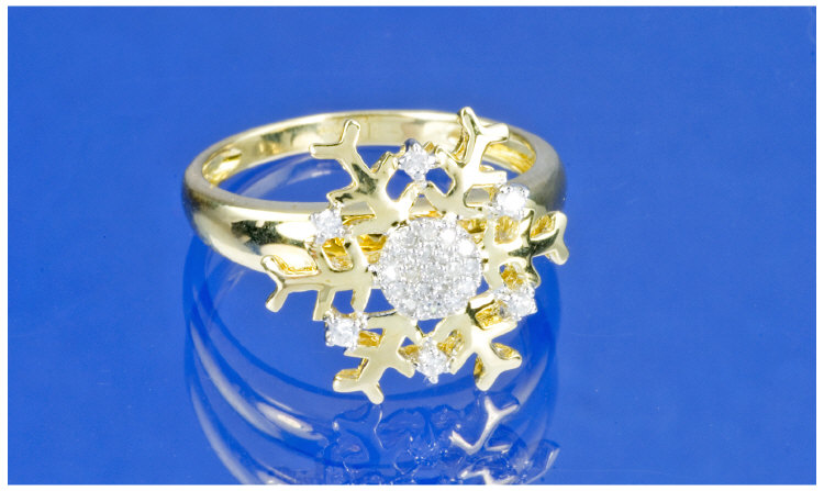 Appraisal: ct Gold Diamond Dress Ring Set With A Spinning Diamond