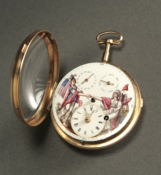 Appraisal: -Karat Yellow Gold Openface Commemorative 'America France' Pocket Watch th