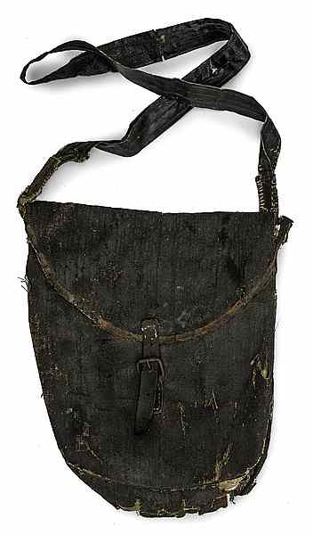 Appraisal: Civil War Confederate Haversack x Confederate tarred linen haversack and