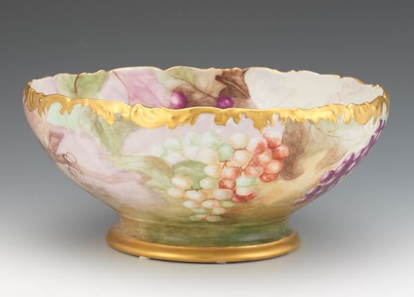 Appraisal: T V LIMOGES PUNCH BOWL x Porcelain footed bowl with