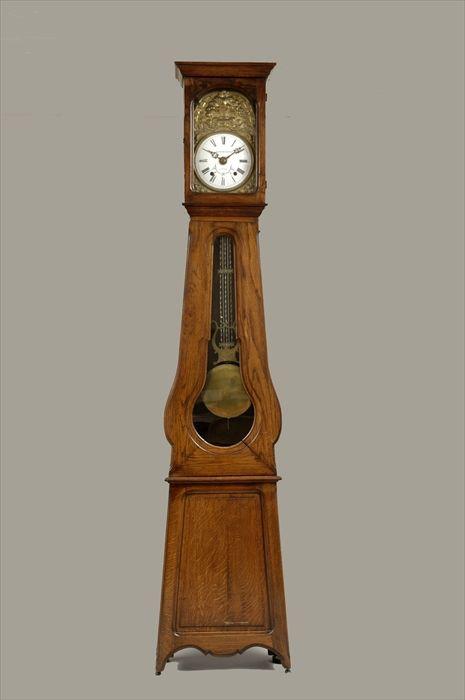 Appraisal: French Oak Comtoise Long-Case Clock Dial signed Escoubeyroux Arthez x