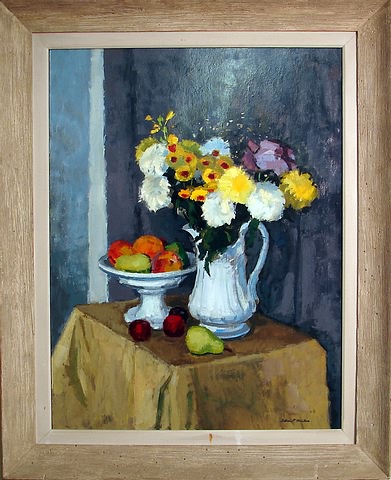 Appraisal: Still life oil on board ' x SLR Antonio P