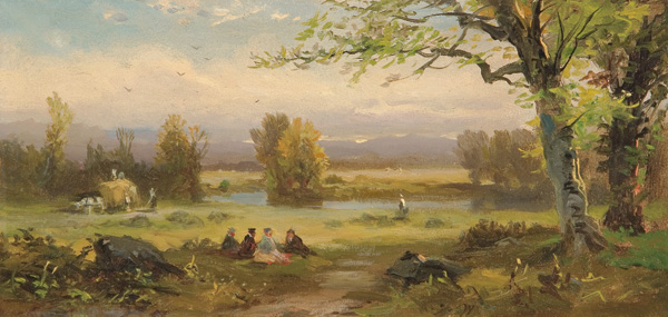 Appraisal: BOUGHTON GEORGE HENRY American - Picnic in Albany oil on