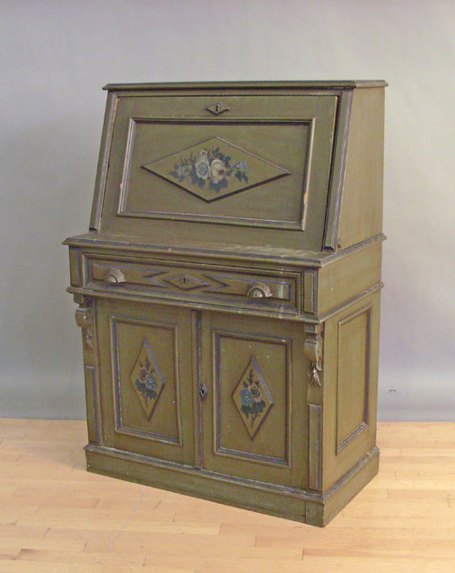 Appraisal: Victorian cottage painted desk th c h w