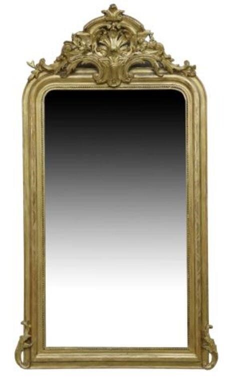 Appraisal: French Louis Philippe period giltwood and composition wall mirror th