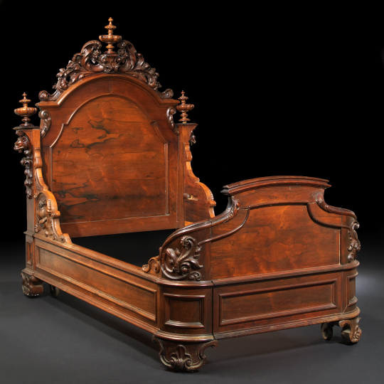 Appraisal: American Rococo Revival Rosewood Bedstead third quarter th century attributed