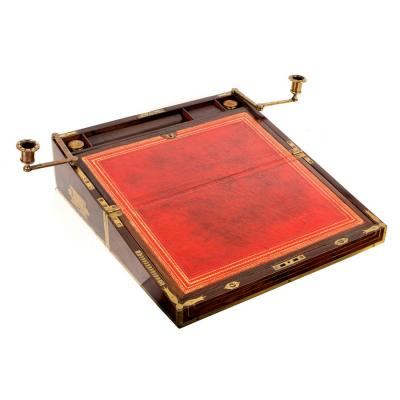 Appraisal: A George IV rosewood and brass inlaid campaign writing slope