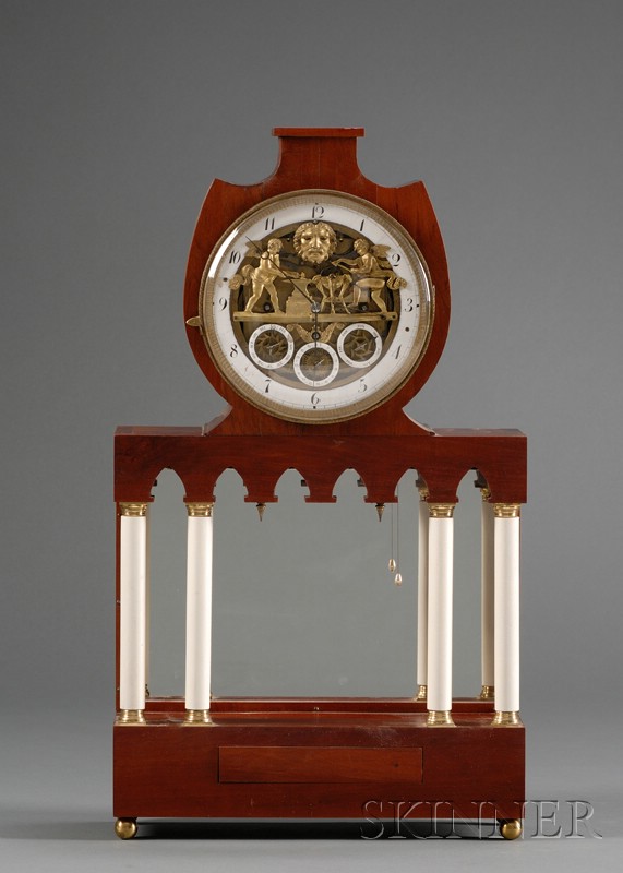 Appraisal: Austrian Mantel Clock with Automata movement dial c case modern