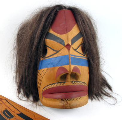 Appraisal: A HAIDA NORTHWEST INDIAN PORTRAIT MASK hand carved from western