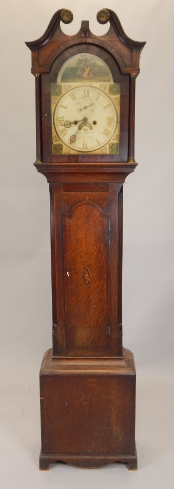 Appraisal: Jos Wilson Stamford A mid thC longcase clock the arched