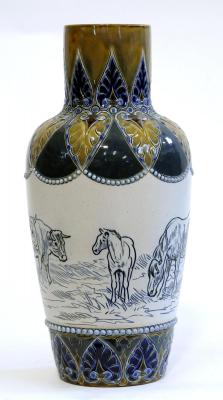 Appraisal: A DOULTON LAMBETH STONEWARE VASE by Hannah Barlow of baluster