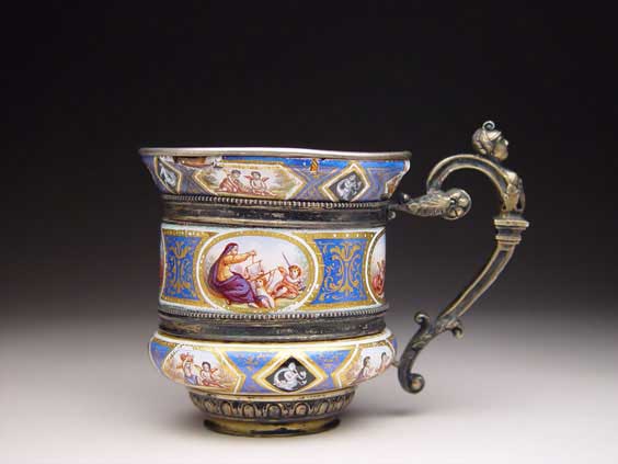 Appraisal: AUSTRIAN SILVER AND ENAMEL CUP Antique Austrian Silver and enamel