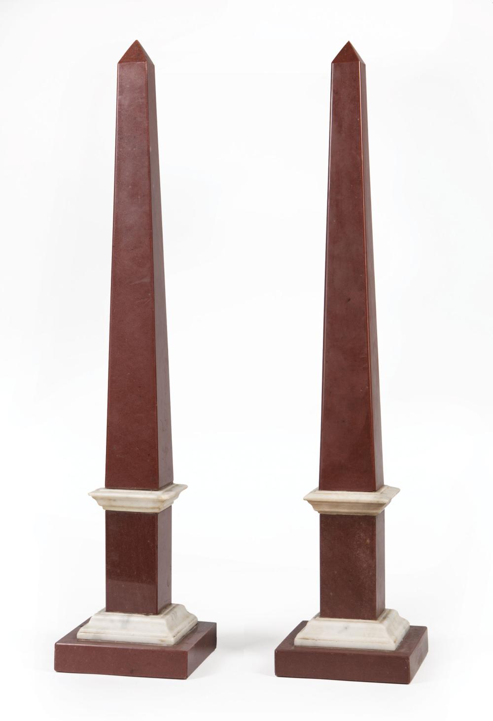 Appraisal: Pair of Grand Tour Marble Obelisks