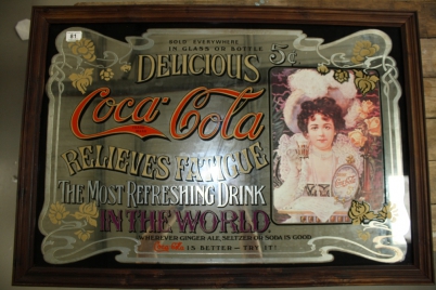 Appraisal: Large Reproduction Coca Cola wall mirror