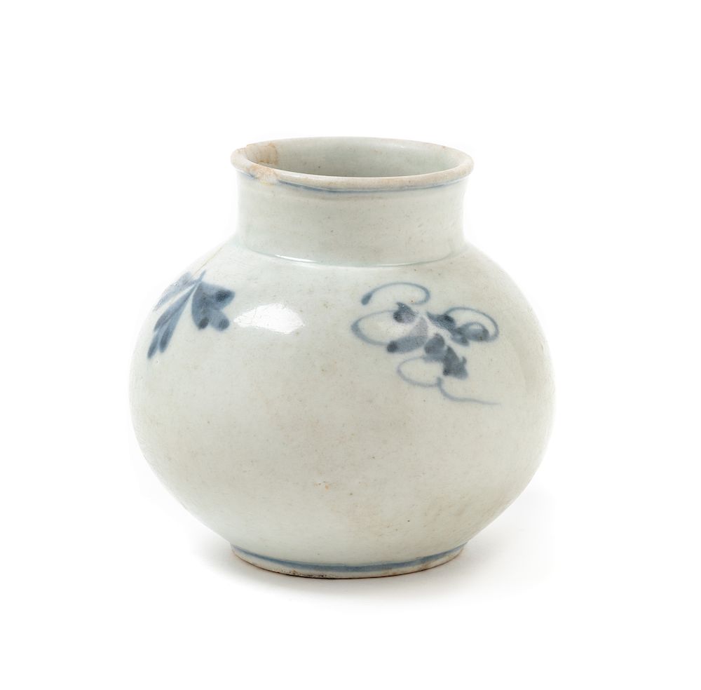 Appraisal: A Small Korean Blue and White Porcelain Jar Height in