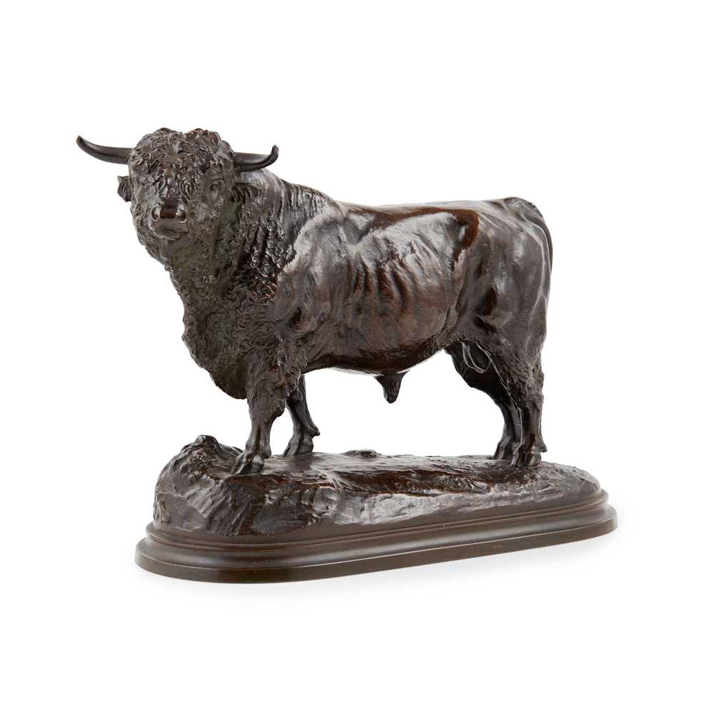 Appraisal: ISIDORE JULES BONHEUR FRENCH - BULL bronze dark brown patina