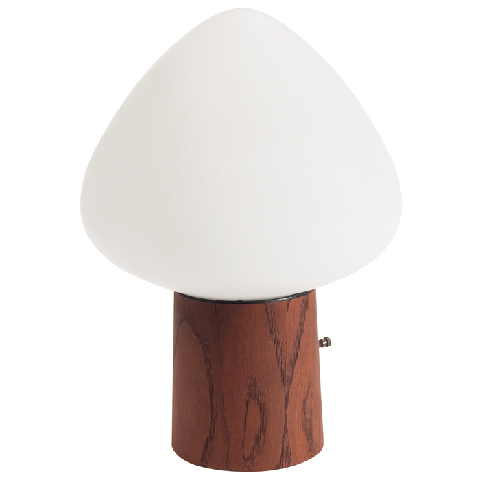 Appraisal: Laurel table lamp frosted white glass shade over a teak