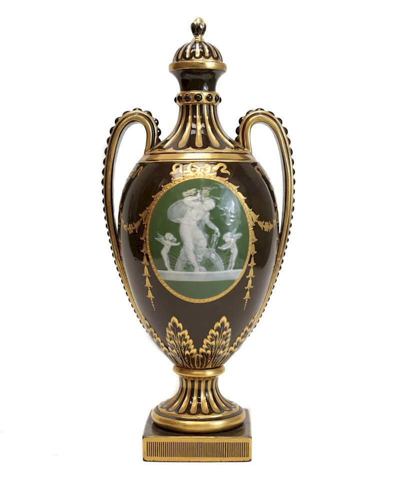 Appraisal: Minton Pate-Sur-Pate Decorated Urn by A Birks A Minton pate