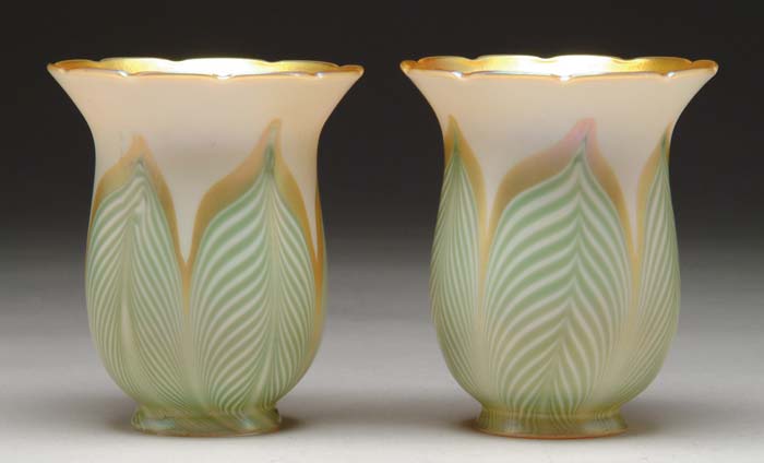 Appraisal: PAIR LUSTRE ART SHADES Very nice pair of Lustre Art