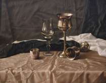 Appraisal: Vitally Grigoryev Russian Contemporary Still Life with Goblets Oil on