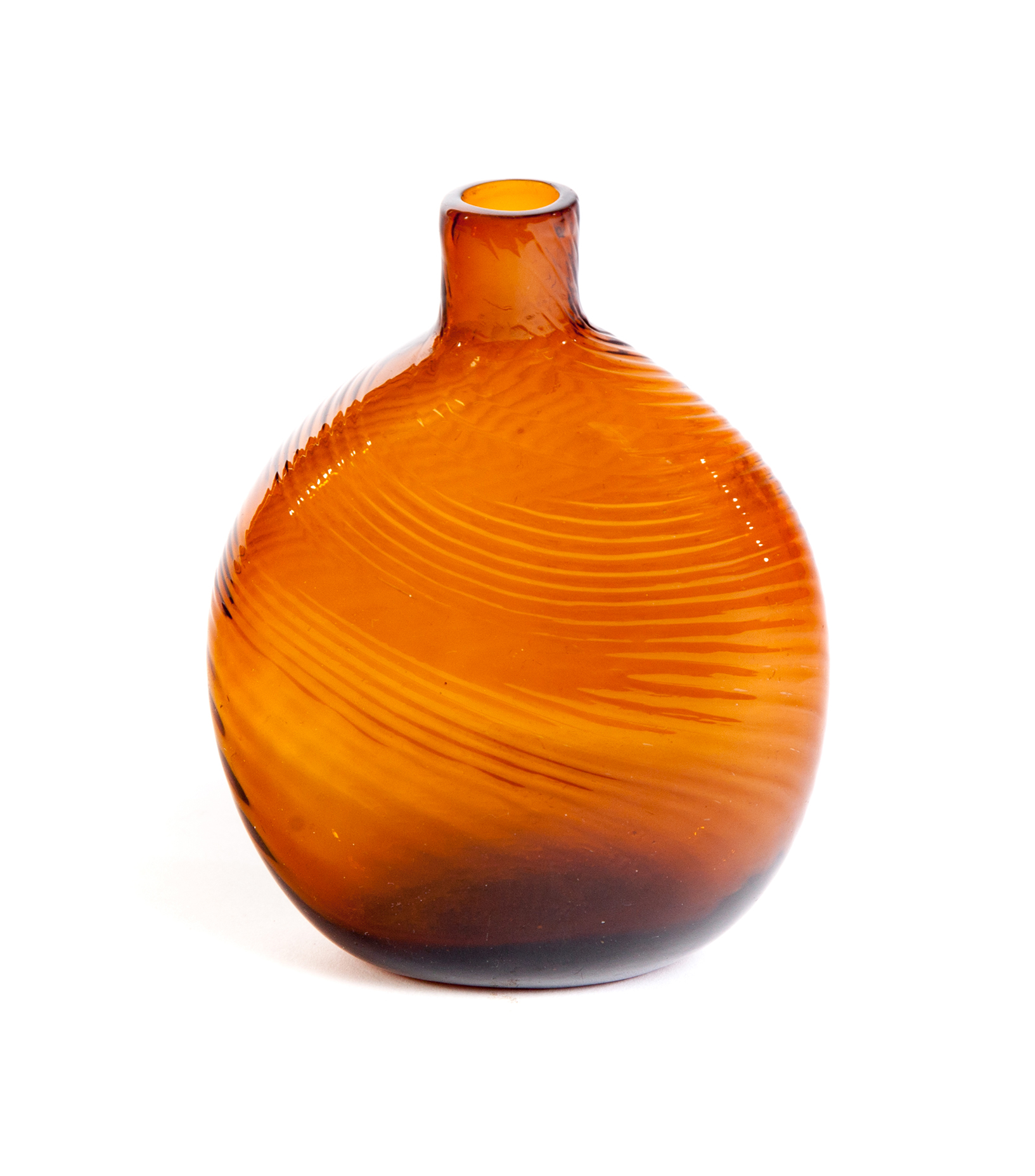 Appraisal: RIBBED PITKIN IN HONEY AMBER American first half- th century