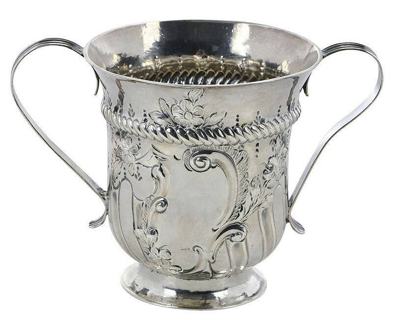 Appraisal: George III English Silver Two Handle Cup London urn form