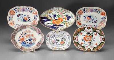 Appraisal: Six ironstone serving pieces all with Imari style decoration three