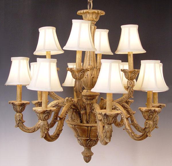 Appraisal: DECORATIVE LIGHT CHANDELIER WITH SHADES Purchased at Robb Stucky approx