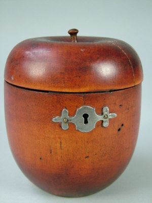 Appraisal: A Georgian style stained fruit wood tea caddy th century