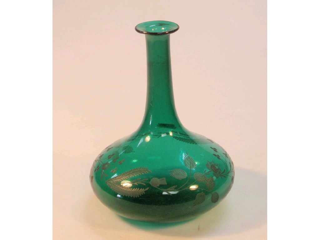 Appraisal: A Victorian wheel cut green glass decanter