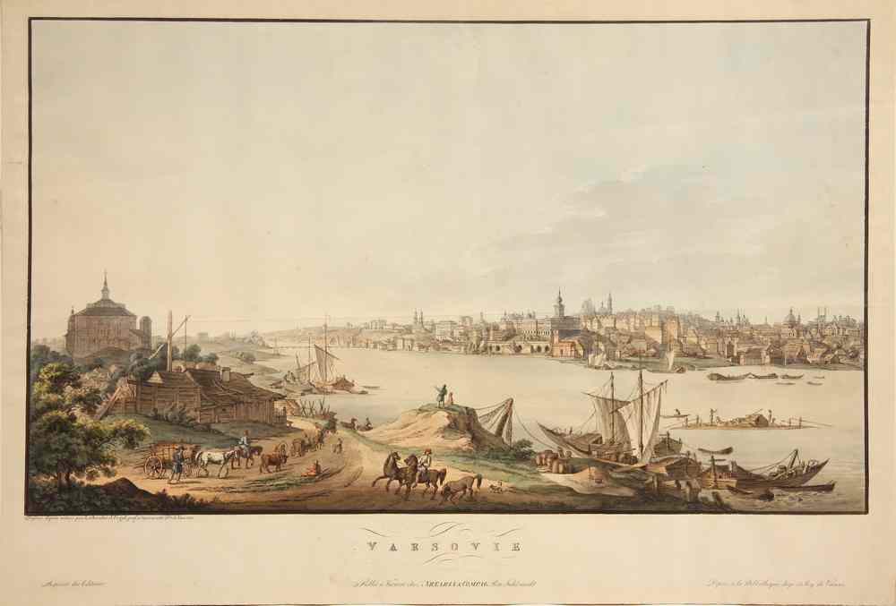 Appraisal: HANDCOLORED ENGRAVING - 'Varsovie' Warsaw Poland by Zygmunt Vogel -